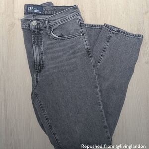 GAP High Rise Vintage Straight Leg Grey Wash Jeans 4